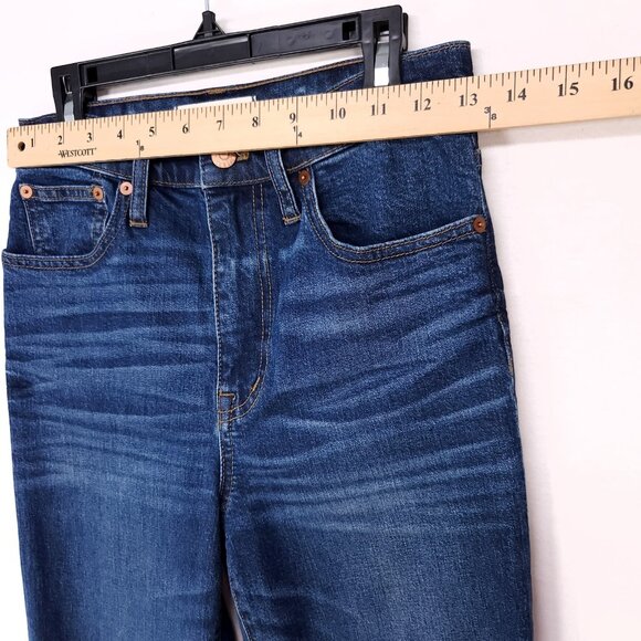 Madewell 11" High Rise Crop Flare Jeans 26 Women Raw Hem Fray Distress Whiskered - Picture 5 of 15